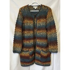 Boho Christopher Banks Textured Knit Longline Cardigan | Earthy Ombr